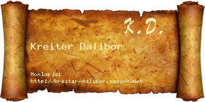 Kreiter Dalibor névjegykártya